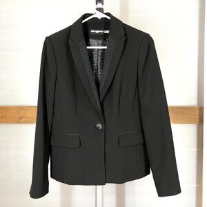 Karl LAGERFELD Black‎ One Button Closure Blazer Sz M